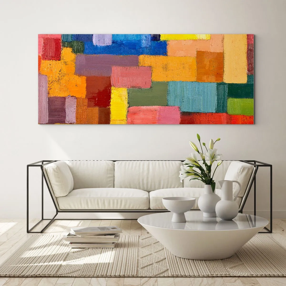 Impression sur verre - Image sur verre - Chacun est différent, tout est coloré - 100x40 cm