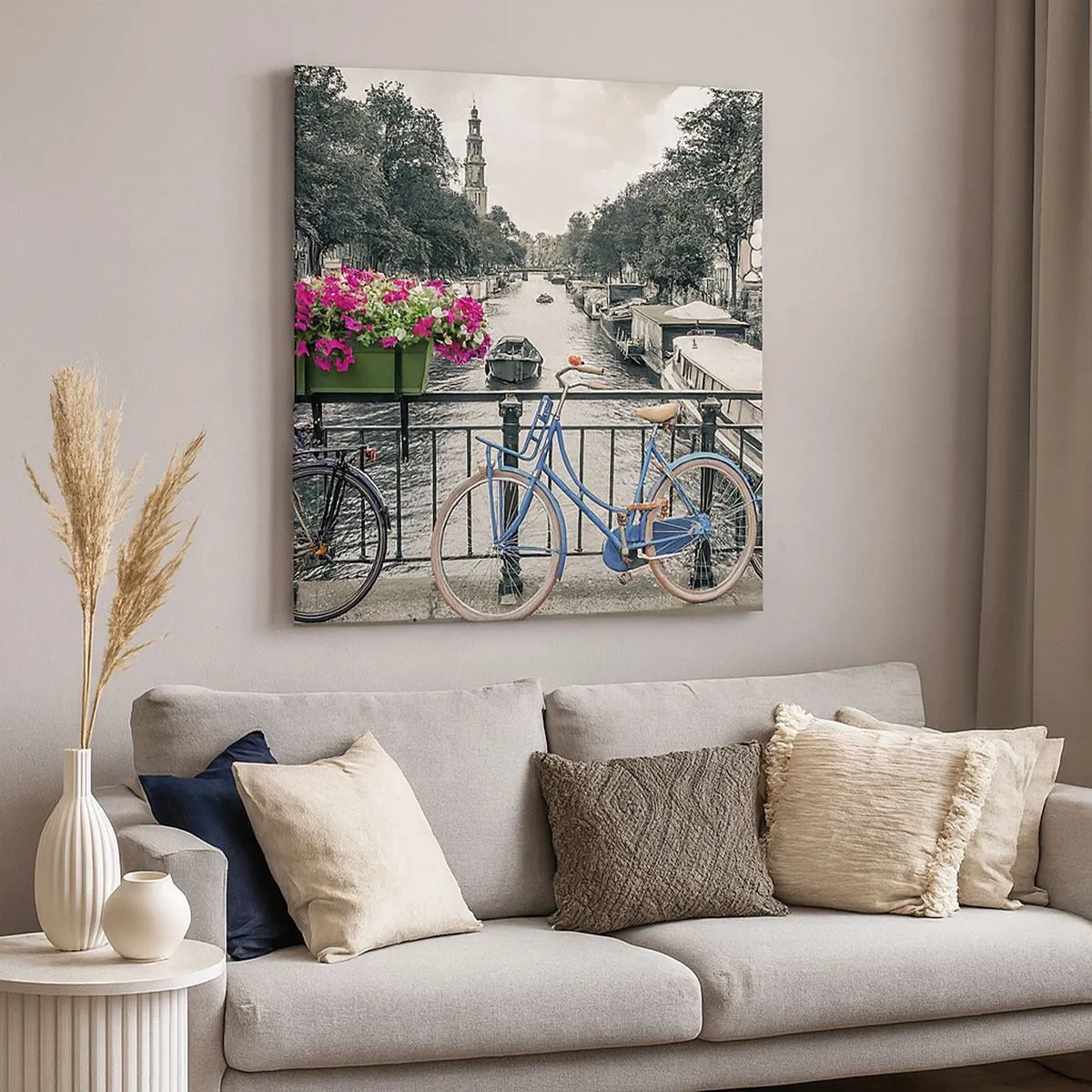Impression sur toile - Image sur toile - Couleurs de rue d'Amsterdam - 30x30 cm