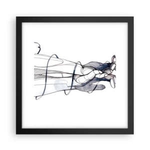 Affiche dans un cadre noir - Poster - Étude du touché - 30x30 cm