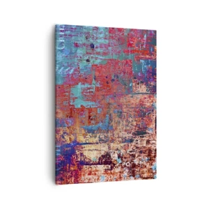 Impression sur toile - Image sur toile - Une composition abstraite avec un mélange de couleurs intenses. - 50x70cm - Mémoire et oubli - Décoration murale moderne pour le salon et la chambre ARTTOR