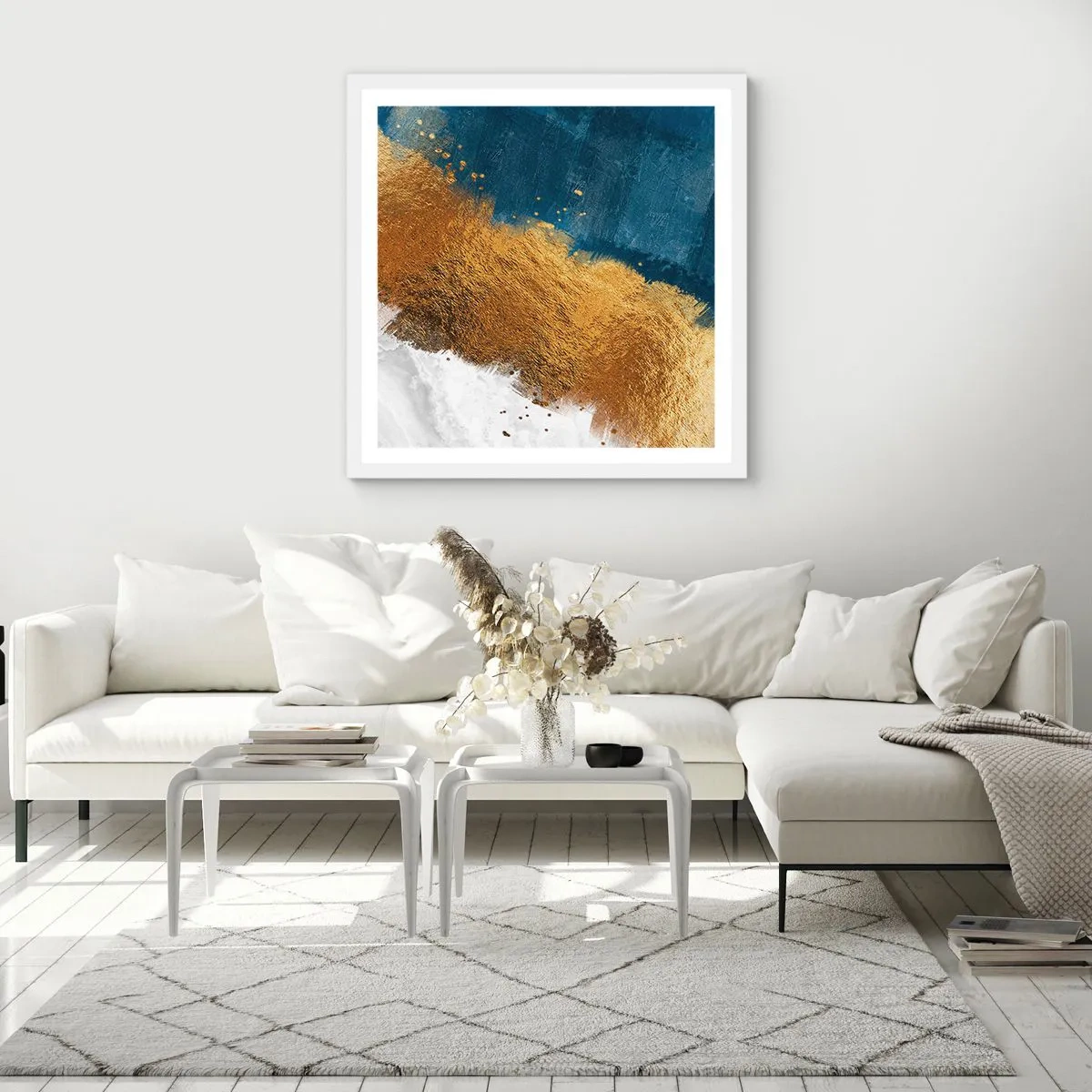 Affiche dans un cadre blanc - Poster - Les couleurs de l’été - 60x60 cm