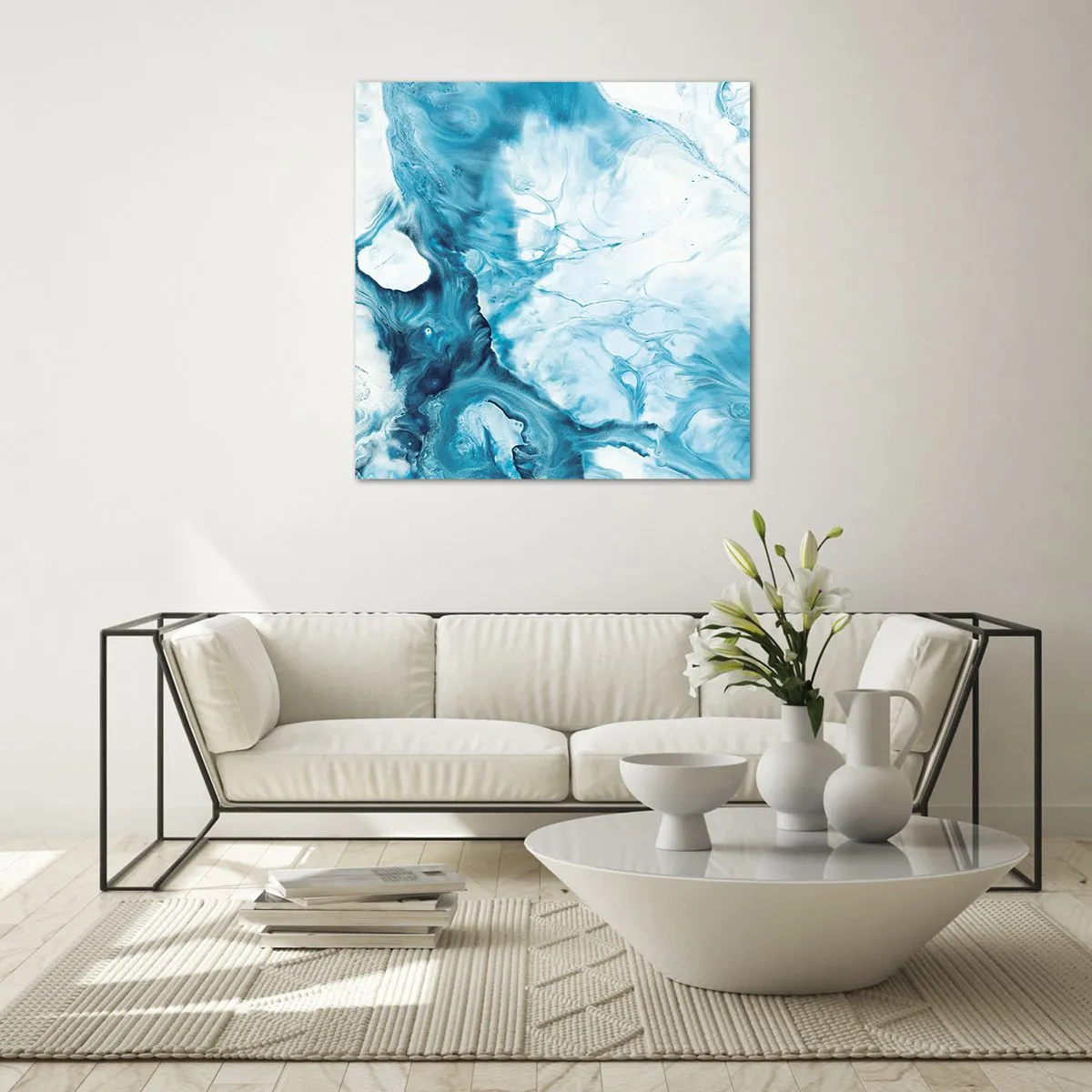 Impression sur verre - Image sur verre - Concert de bleu - 30x30 cm