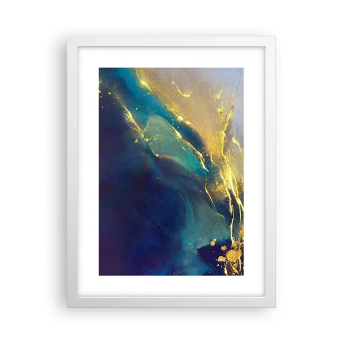 Affiche dans un cadre blanc - Poster - Coulée d'or - 30x40 cm