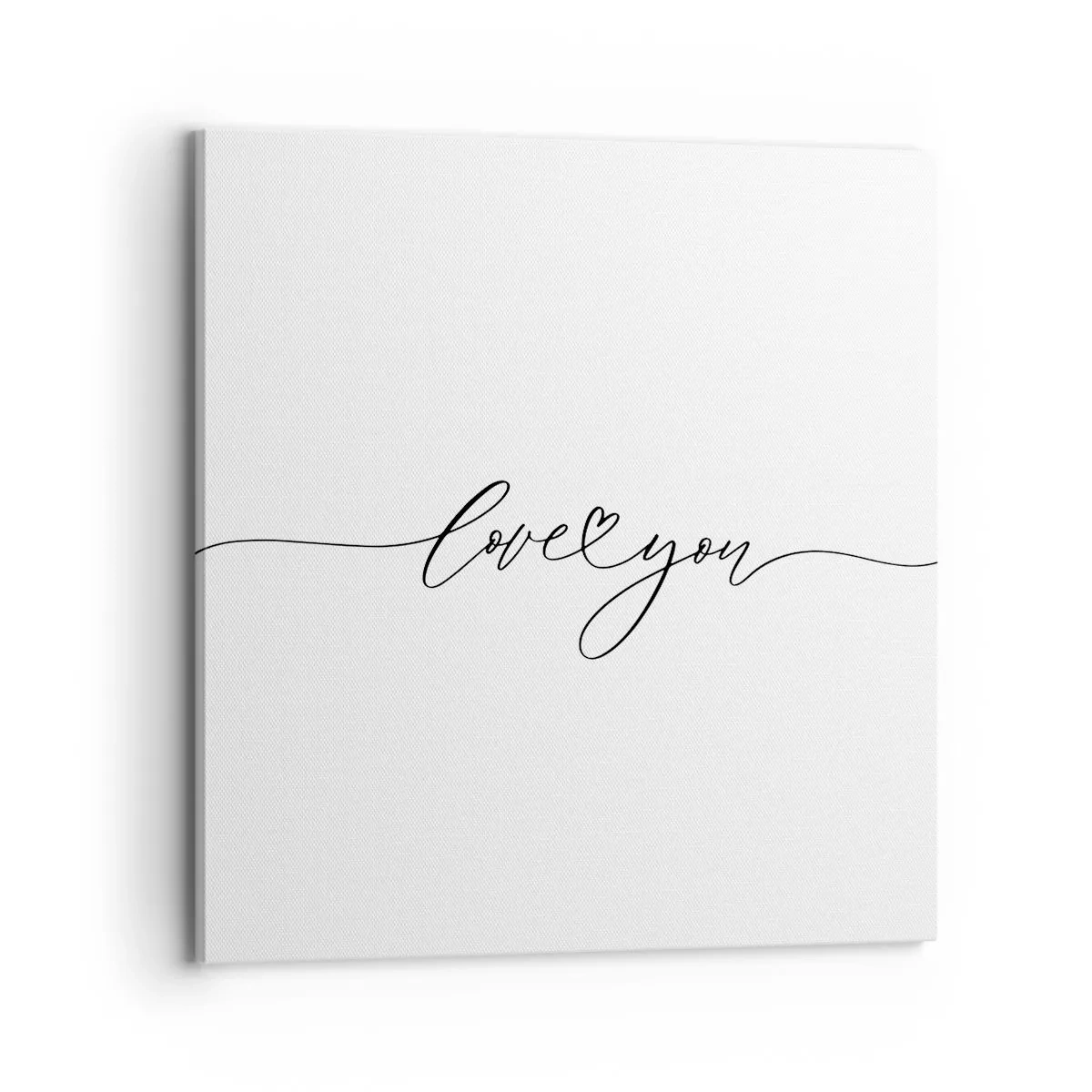 Impression sur toile - Image sur toile - Noir sur blanc - 70x70 cm