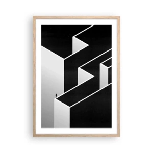 Affiche dans un chêne clair - Poster - La solitude au sommet - 50x70 cm