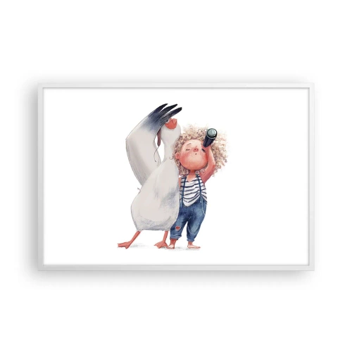 Affiche dans un cadre blanc - Poster - Plan de grand voyage - 91x61 cm