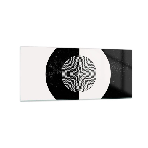 Impression sur verre - Image sur verre - Motif graphique contrasté noir et blanc - 120x50cm - Harmonie de noir et blanc - Décoration murale moderne pour le salon et la chambre ARTTOR