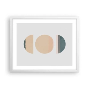 Affiche dans un cadre blanc - Poster - Cercles après cercles - 50x40 cm