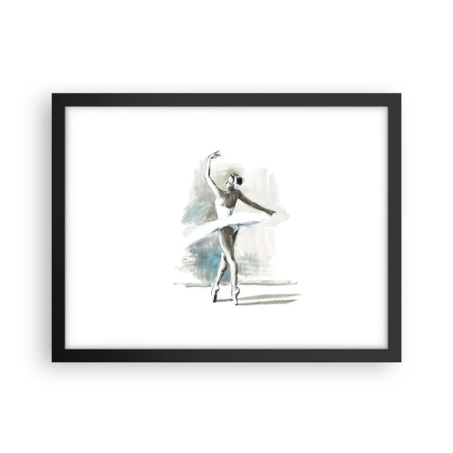 Affiche dans un cadre noir - Poster - Enchantement du cygne - 40x30 cm