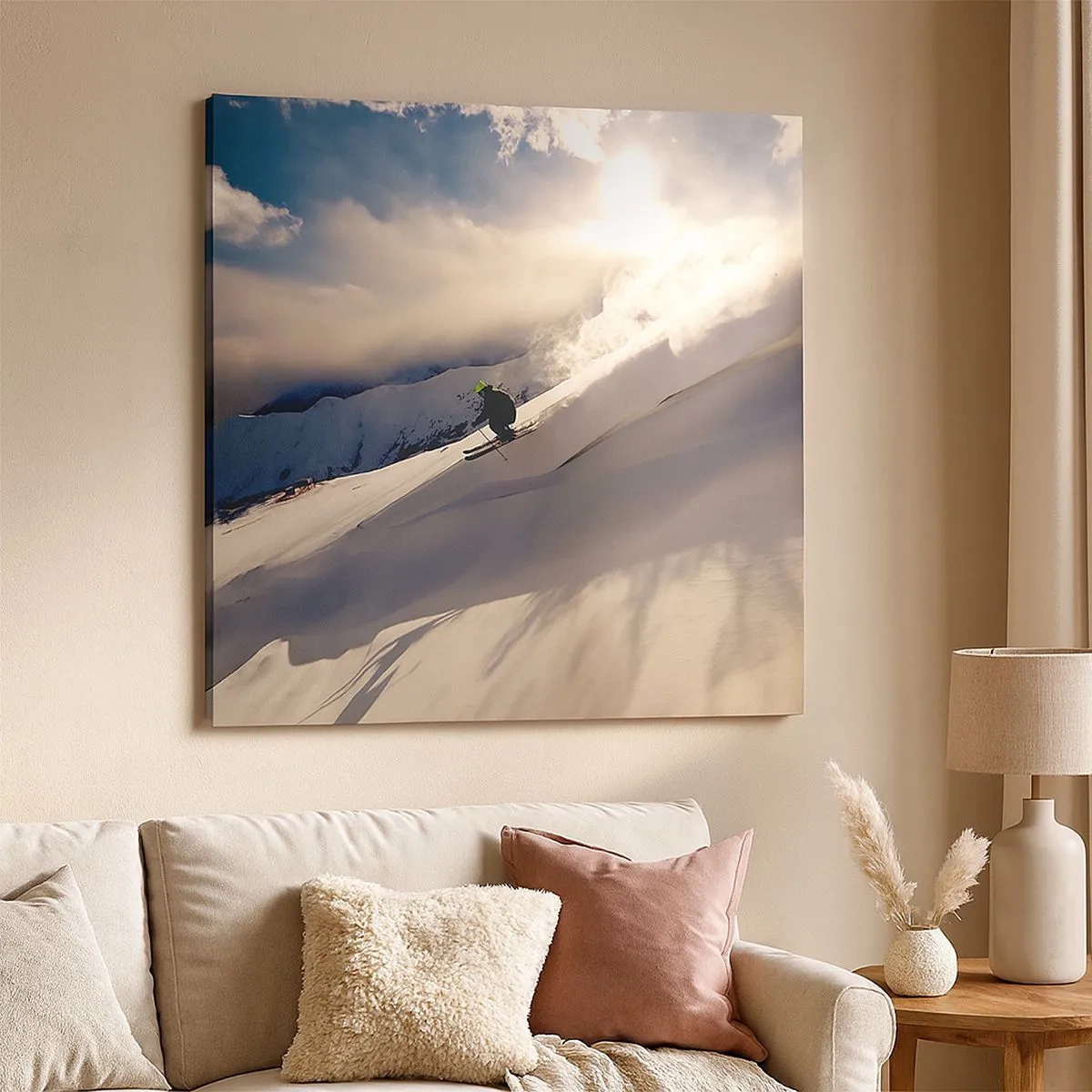 Impression sur toile - Image sur toile - Défi montagne accepté - 30x30 cm