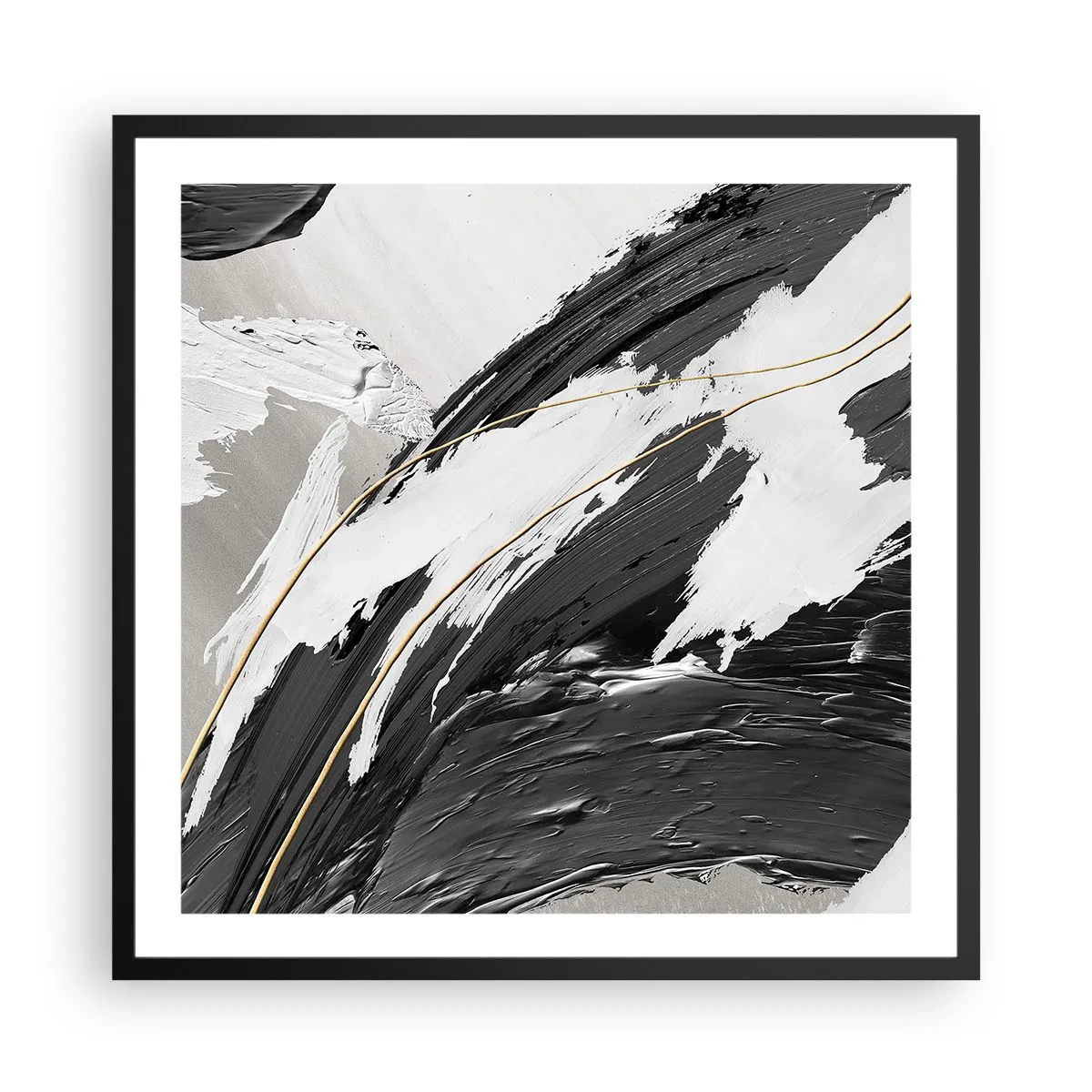 Affiche dans un cadre noir - Poster - L'abstraction à grande échelle - 60x60 cm