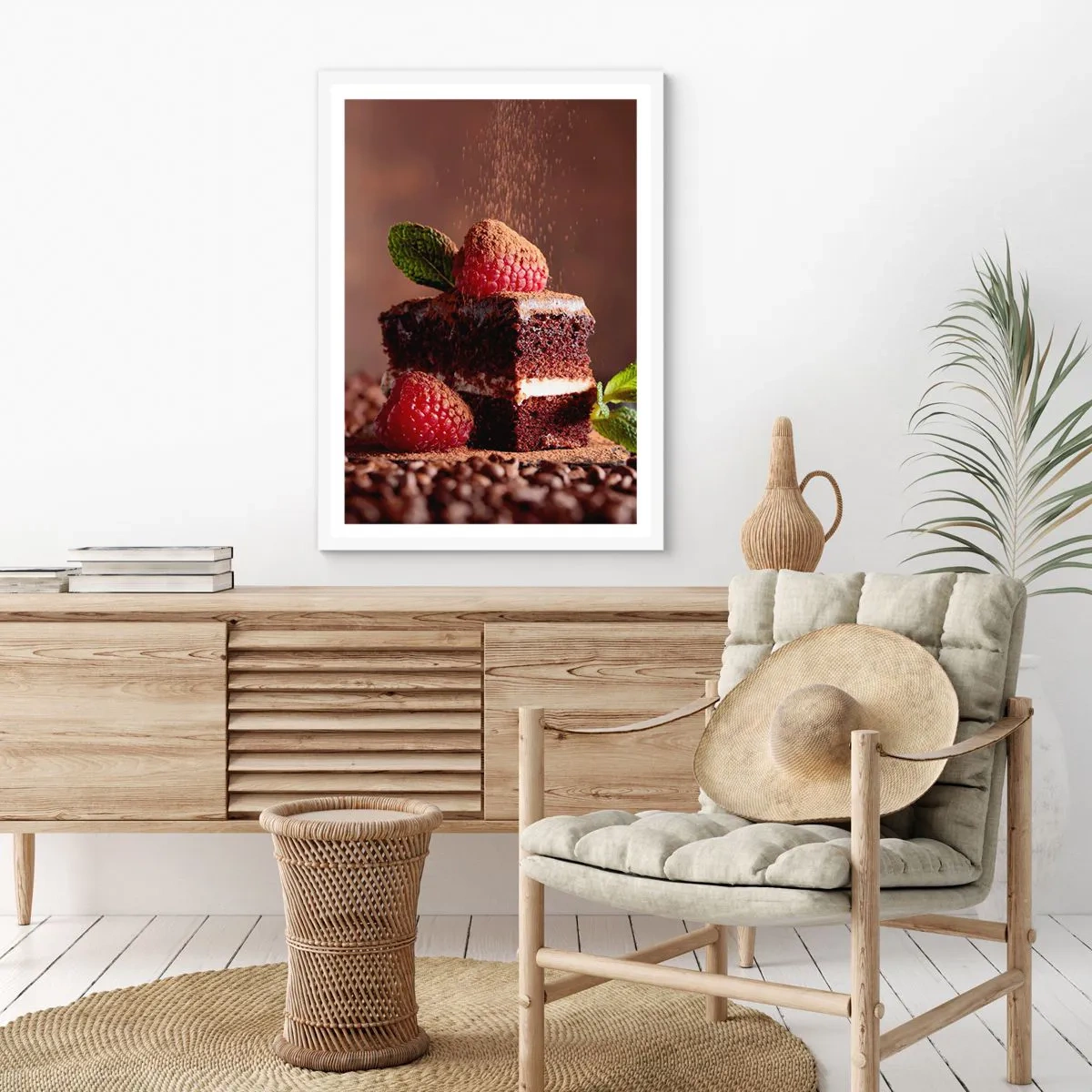 Affiche dans un cadre blanc - Poster - La vie est douce - 50x70 cm