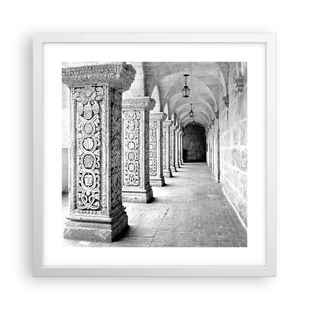 Affiche dans un cadre blanc - Poster - Où cela mène-t-il…? - 40x40 cm