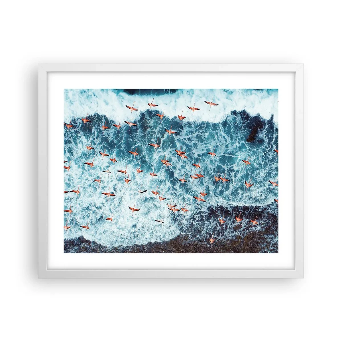 Affiche dans un cadre blanc - Poster - Défilé du bord de mer - 50x40 cm