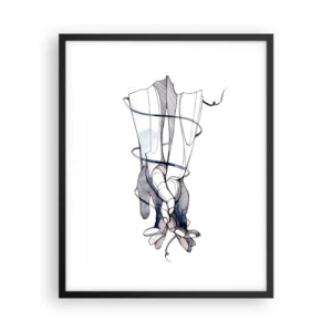 Affiche dans un cadre noir - Poster - Étude du touché - 40x50 cm