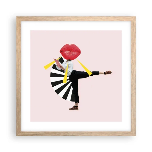 Affiche dans un chêne clair - Poster - Pop-art surréaliste - 40x40 cm