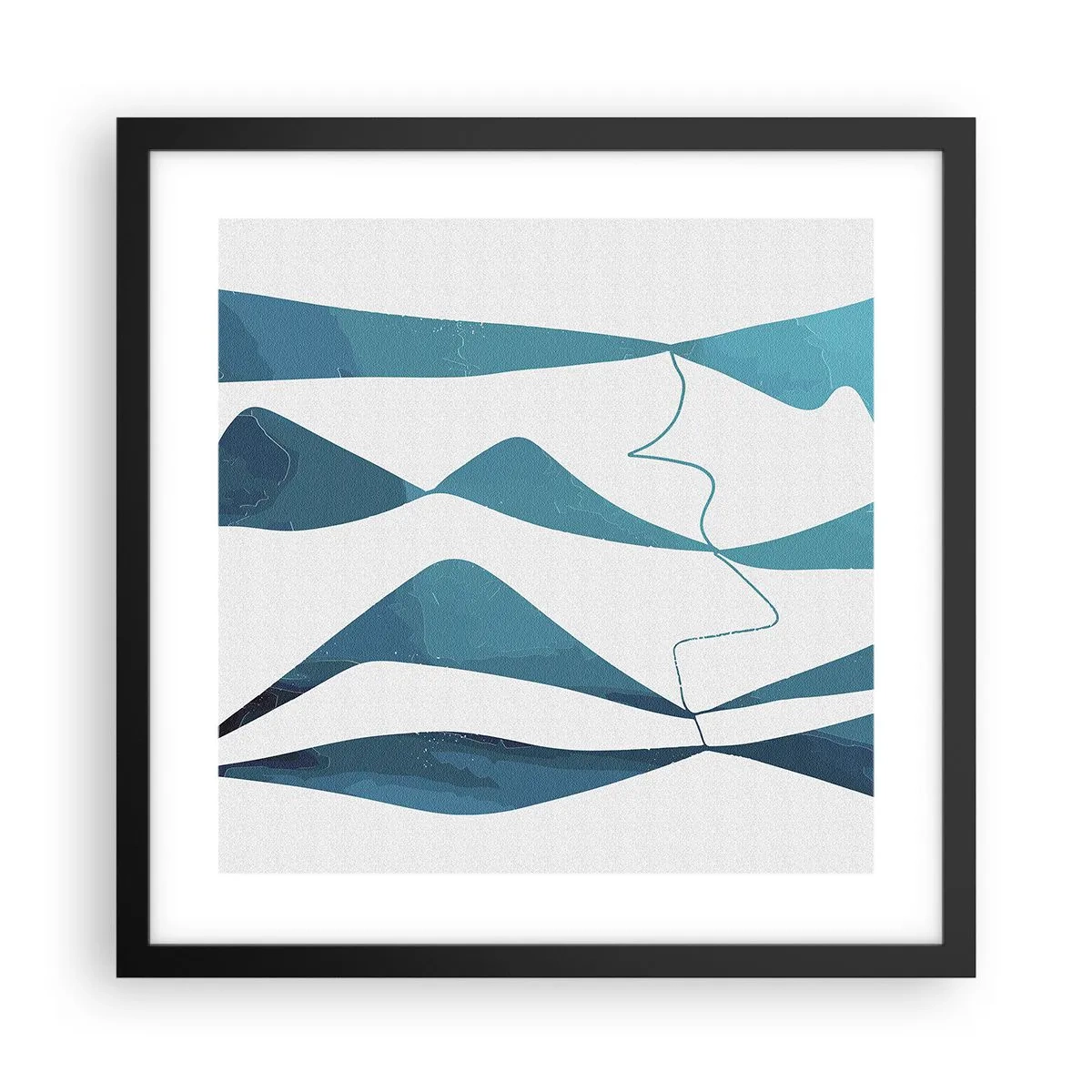 Affiche dans un cadre noir - Poster - Abstraction : composé turquoise - 40x40 cm