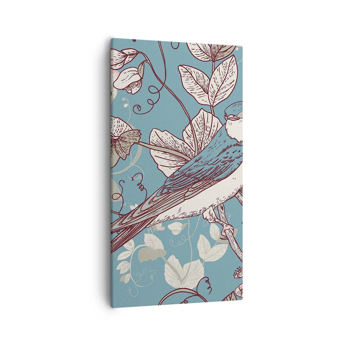 Impression sur toile - Image sur toile - Dans le bois blanc du rouge et de l'argent - 55x100 cm