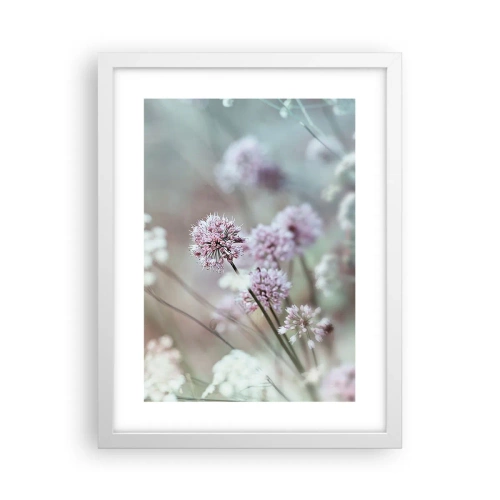 Affiche dans un cadre blanc - Poster - Herbes douces en filigrane - 30x40 cm