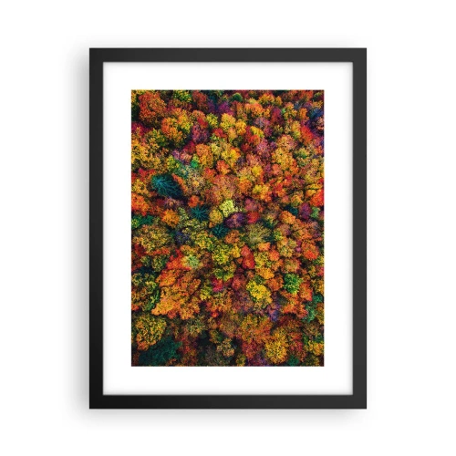 Affiche dans un cadre noir - Poster - Bouquet d'arbres automnal - 30x40 cm