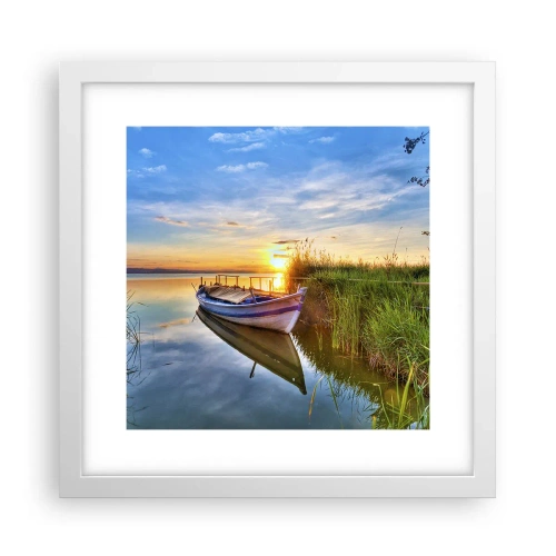 Affiche dans un cadre blanc - Poster - La crique où les rêves deviennent réalité - 30x30 cm