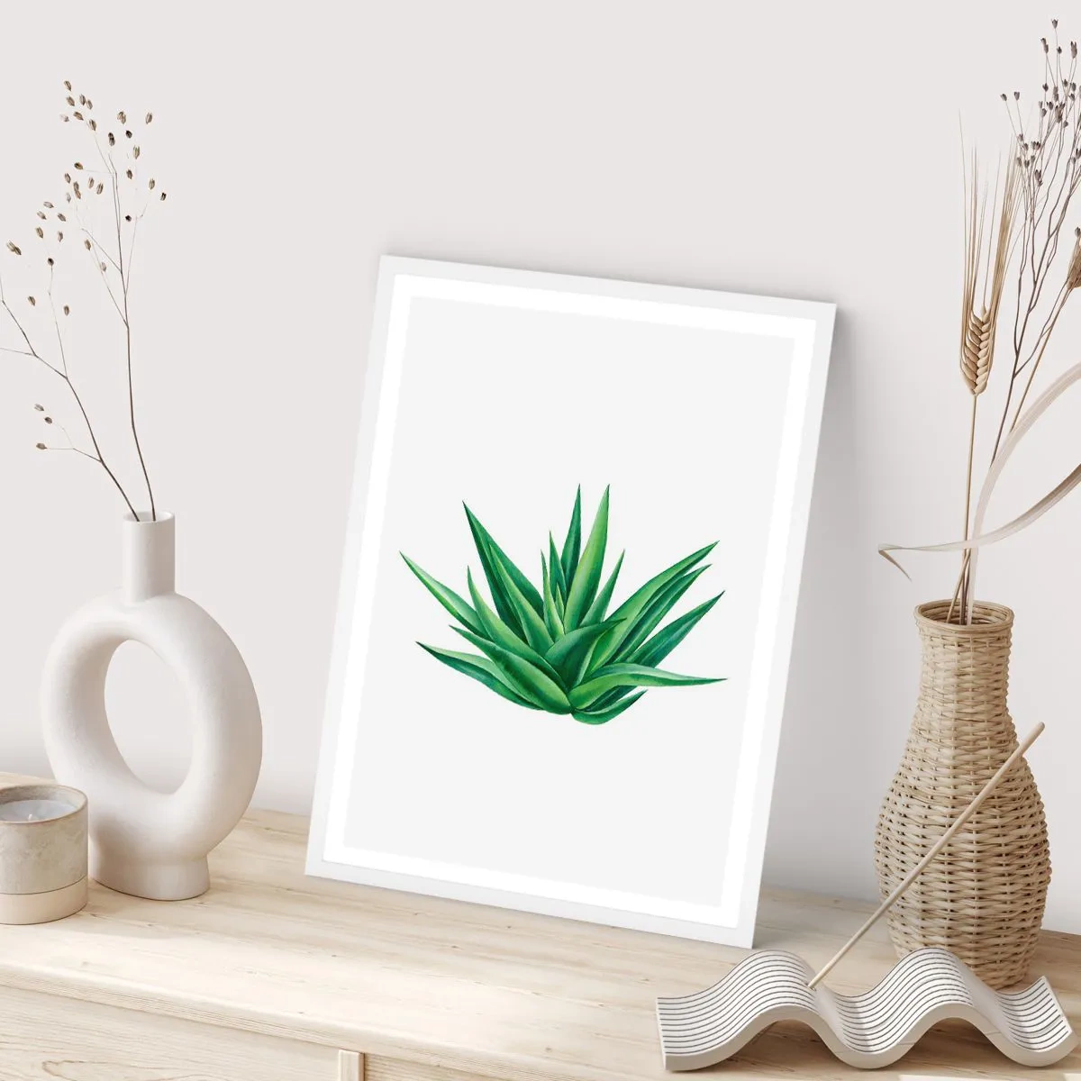 Affiche dans un cadre blanc - Poster - Vert – force – vie - 70x100 cm