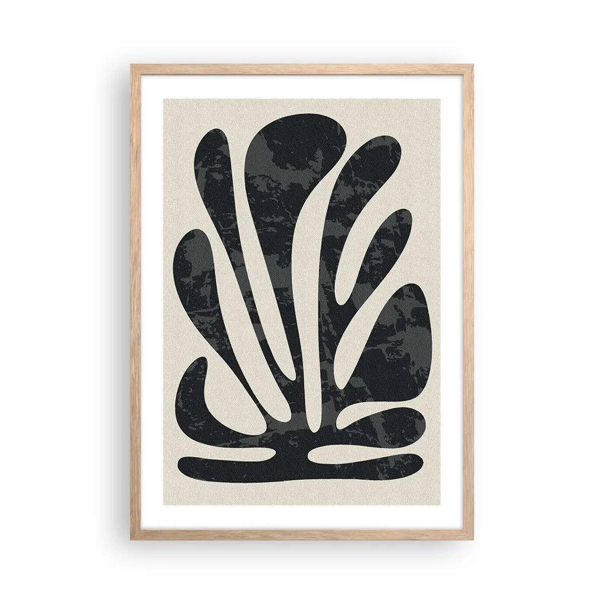 Affiche dans un chêne clair - Poster - Abstraction à plusieurs doigts - 50x70 cm