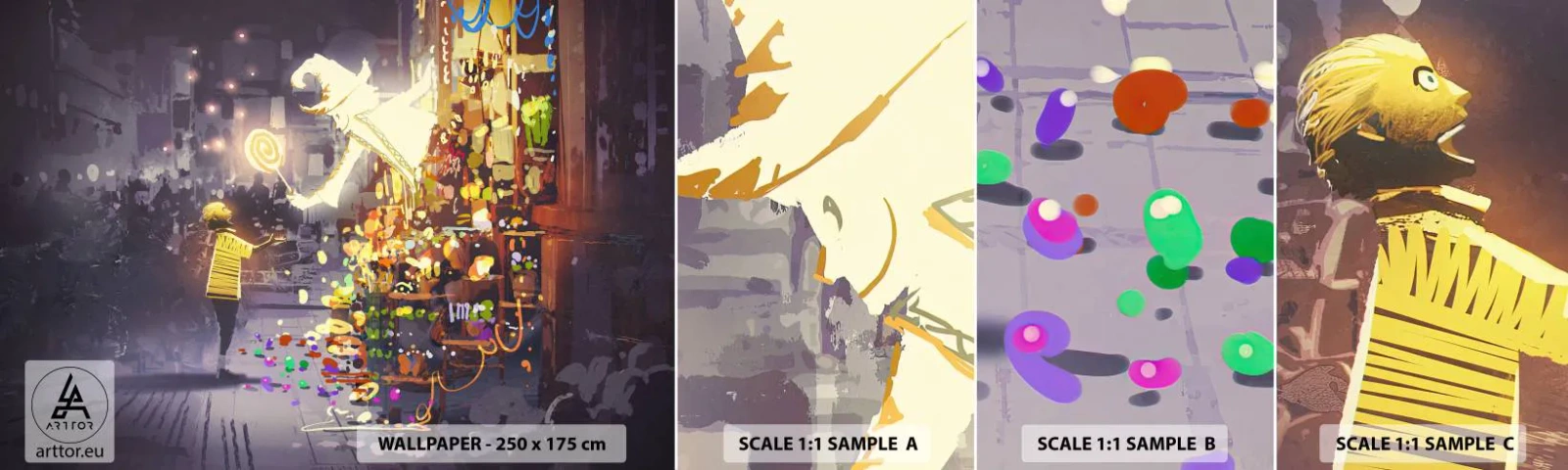 Échantillon de Papier Peint Autocollant Deluxe Sticker - La magie existe - Abstraction, Fantaisie, Pour les enfants - 100x30 cm