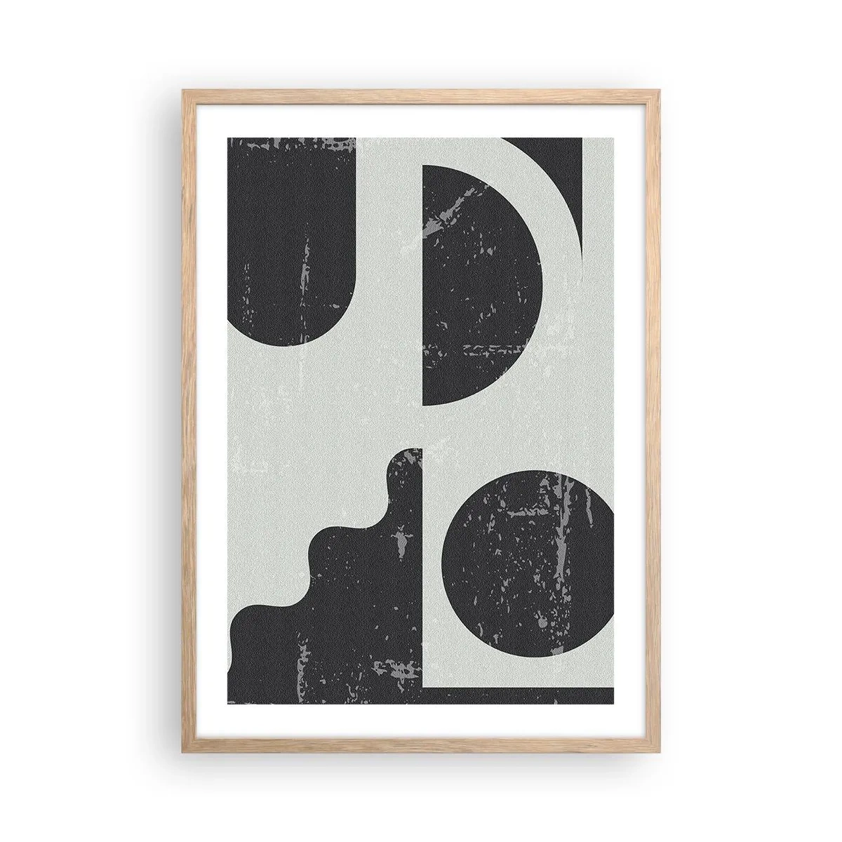 Affiche dans un chêne clair - Poster - Composition dessus et dessous - 50x70 cm