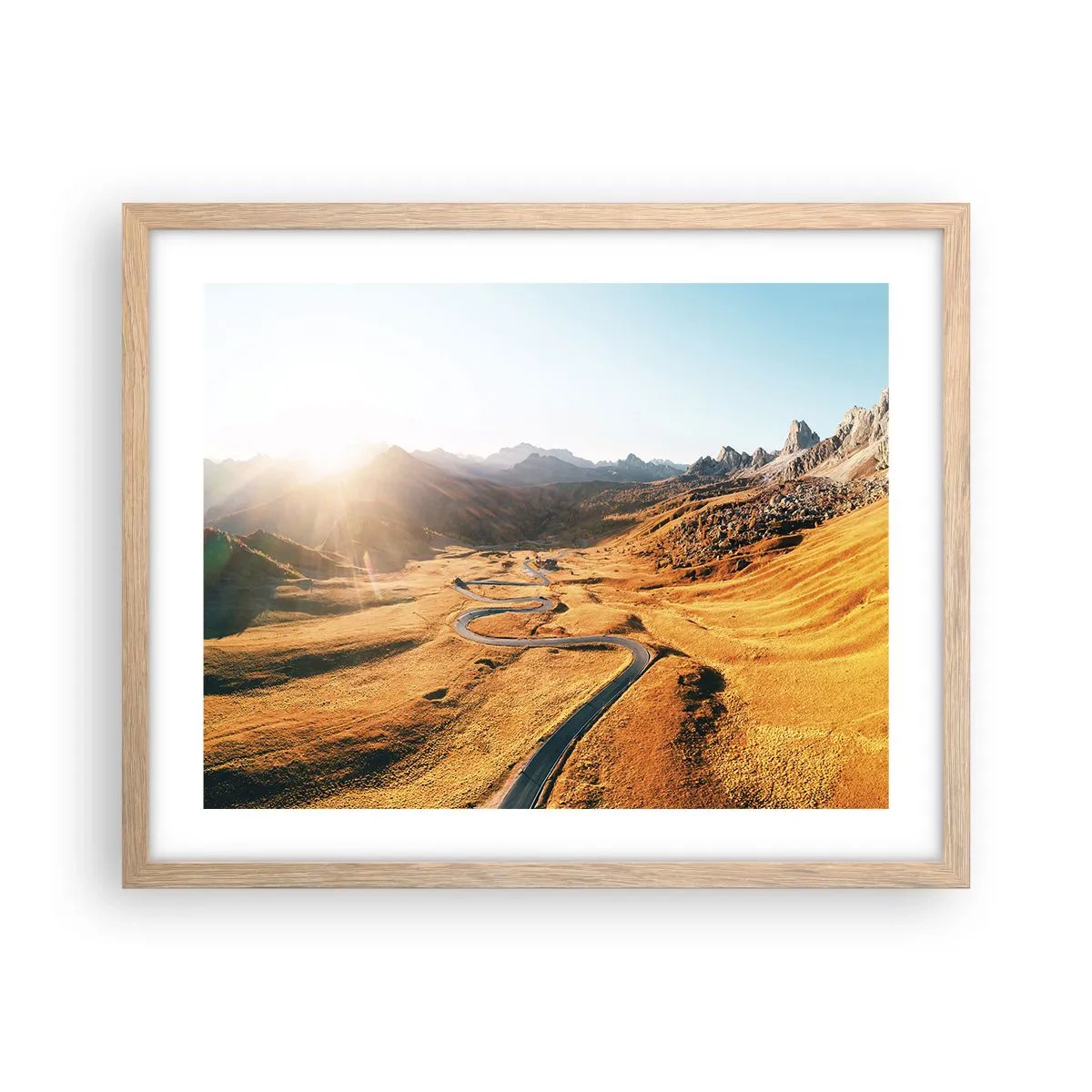 Affiche dans un chêne clair - Poster - Dans une vallée dorée - 50x40 cm