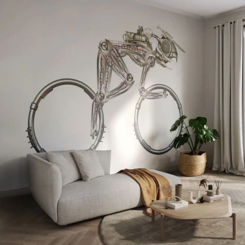 Papier Peint Photo Standard Eco - Machine exceptionnelle - Abstraction, Vélo, Graphique - 250x175 cm