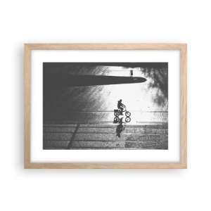 Affiche dans un chêne clair - Poster - Devant moi, à travers la ville - 40x30 cm