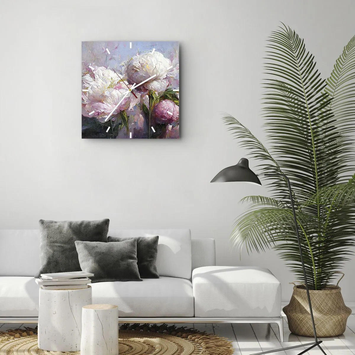 Horloge murale - Pendule murale - Un bouquet plein de vie - 40x40 cm