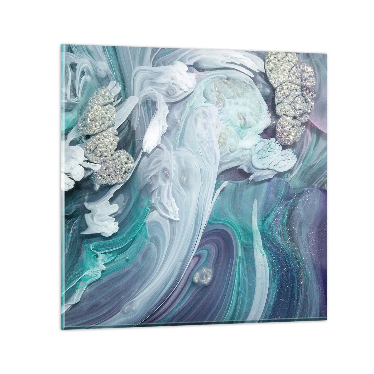 Impression sur verre - Image sur verre - Courants bleus - 50x50 cm