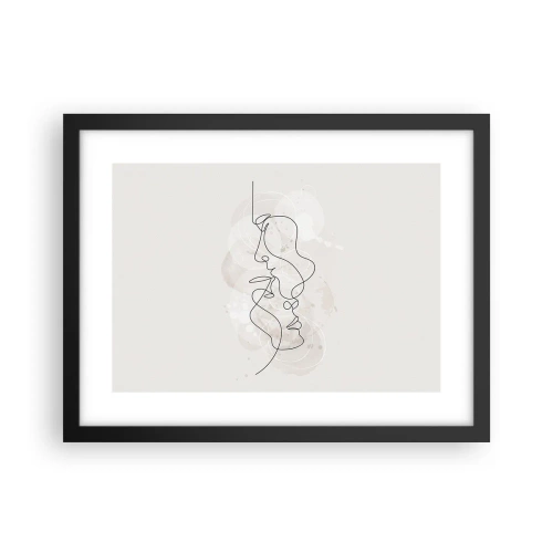 Affiche dans un cadre noir - Poster - Emmêlé dans une étreinte - 40x30 cm