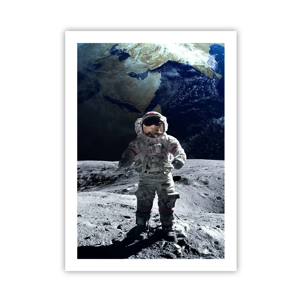 Affiche - Poster - Astronaute à la surface de la lune - 50x70cm - Salutations de la lune - Décoration murale moderne pour le salon et la chambre ARTTOR