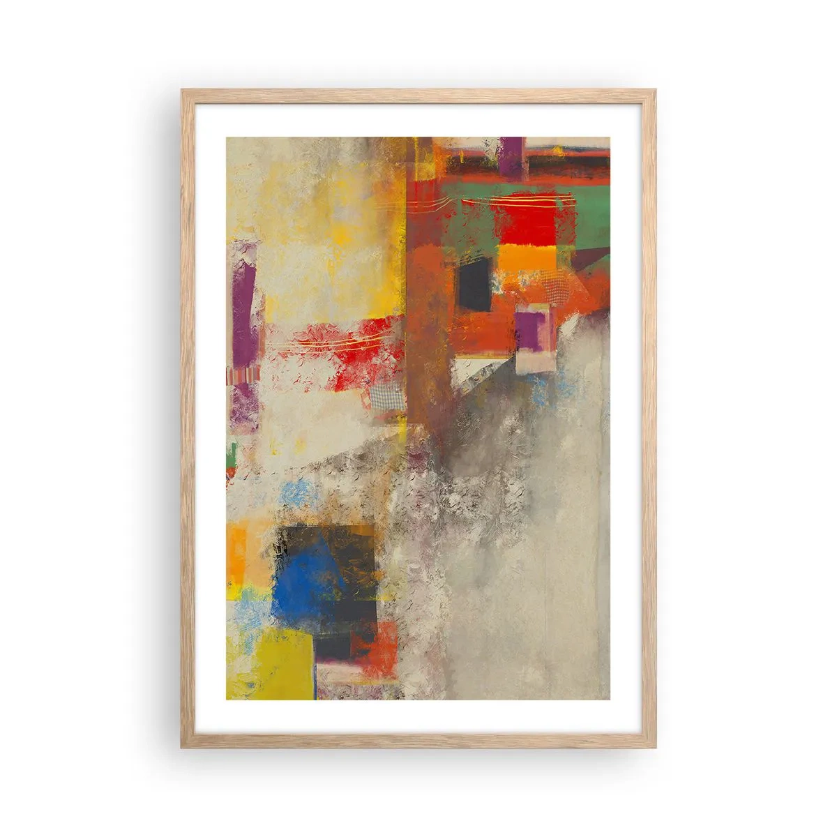 Affiche dans un chêne clair - Poster - Géométrie des couleurs - 50x70 cm