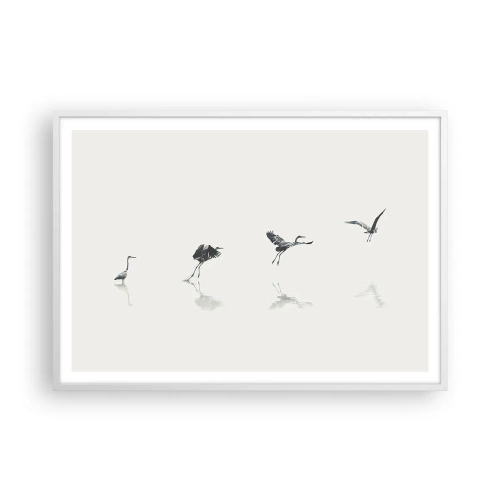 Affiche dans un cadre blanc - Poster - Quatre étapes simples - 100x70 cm