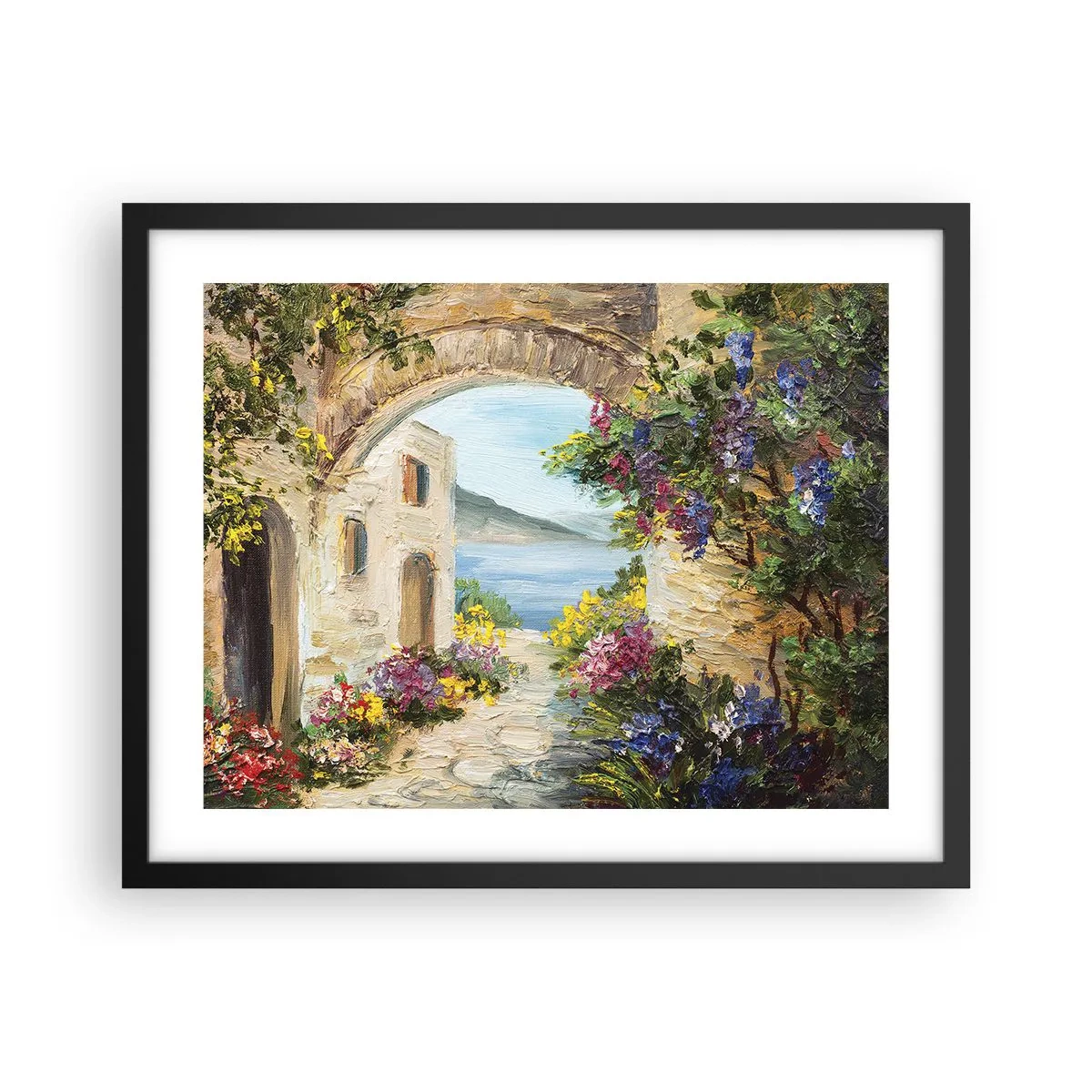 Affiche dans un cadre noir - Poster - Le charme d'une province côtière - 50x40 cm