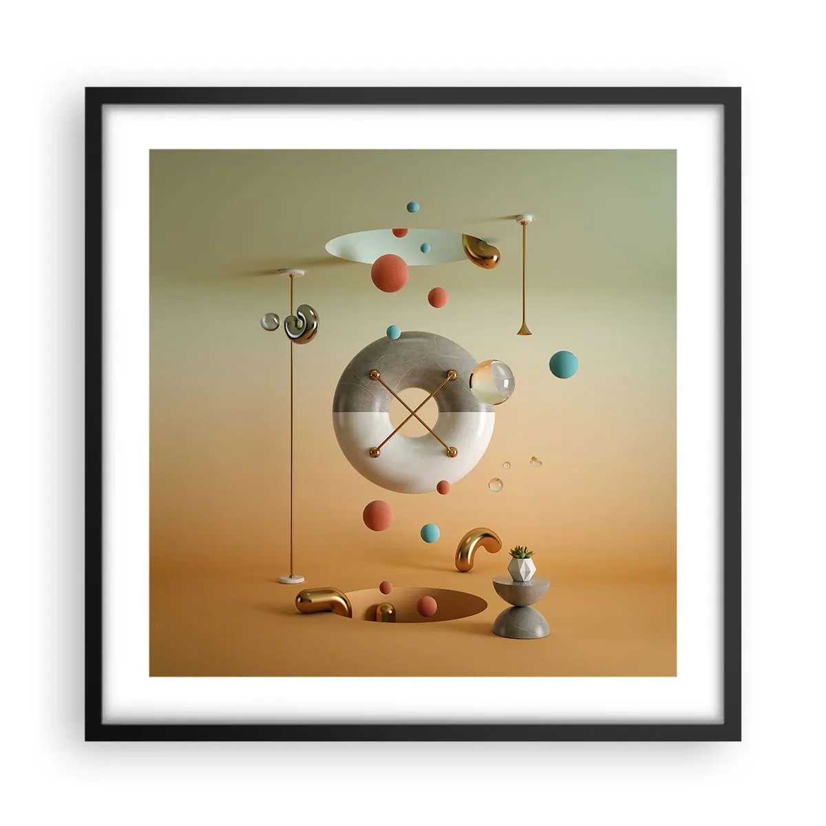 Affiche dans un cadre noir - Poster - Tout peut arriver - 50x50 cm