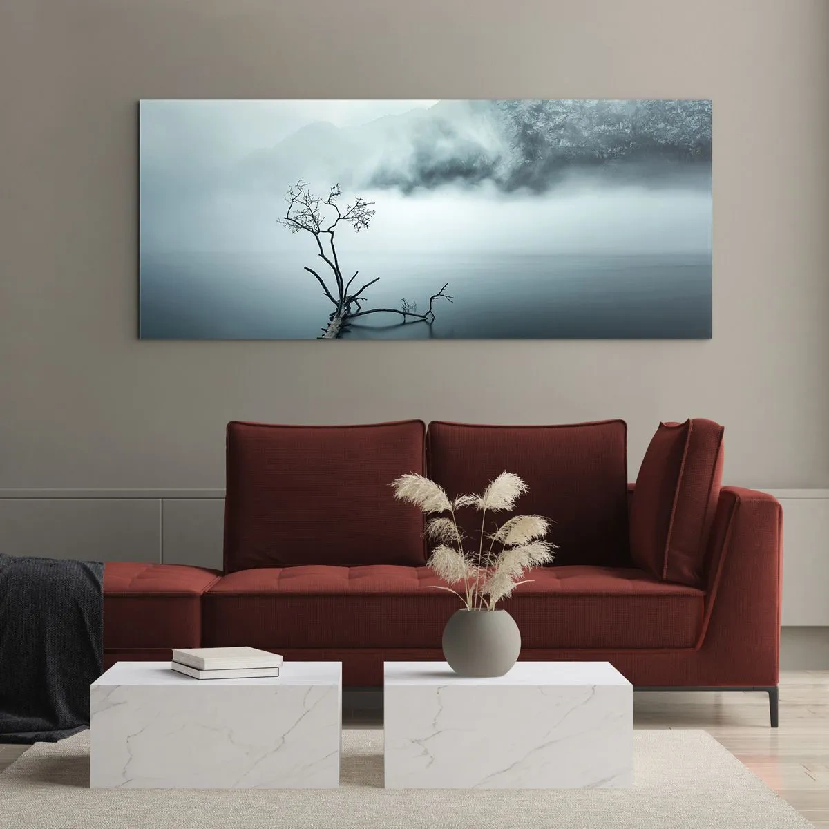 Impression sur verre - Image sur verre - D'eau et de brouillard - 100x40 cm