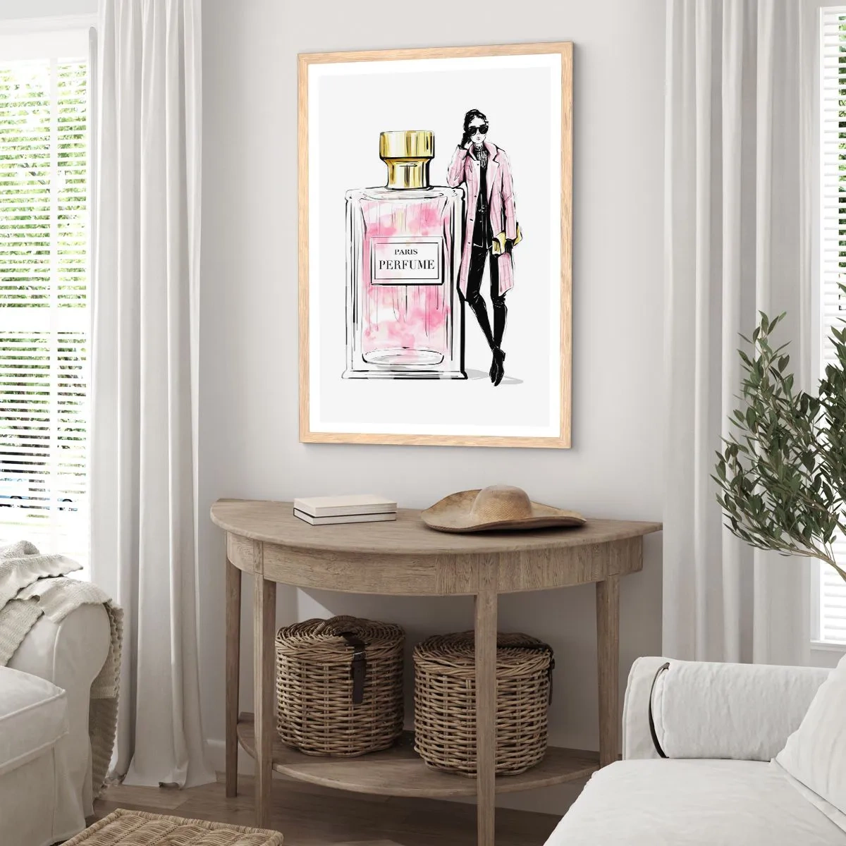 Affiche dans un chêne clair - Poster - La sensualité parisienne - 61x91 cm