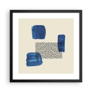Affiche dans un cadre noir - Poster - Quatuor abstrait - 40x40 cm