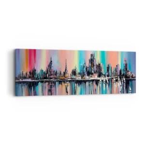 Impression sur toile - Image sur toile - Noyé par la lumière de la nuit - 90x30 cm