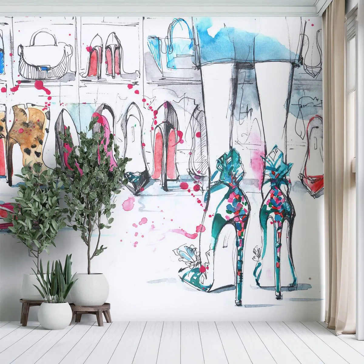 Papier Peint Autocollant Deluxe Sticker - Sésame, ouvre-toi - Garde-robe Femme, Mode, Sac - 300x210 cm