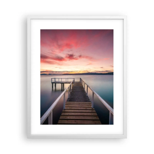 Affiche dans un cadre blanc - Poster - La douce flamme du soir - 40x50 cm