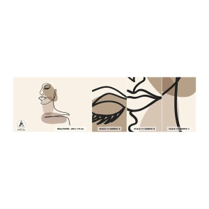 Échantillon de Papier Peint Autocollant Deluxe Sticker - S'écouter - Abstraction, Visage de femme, Graphique - 100x30 cm