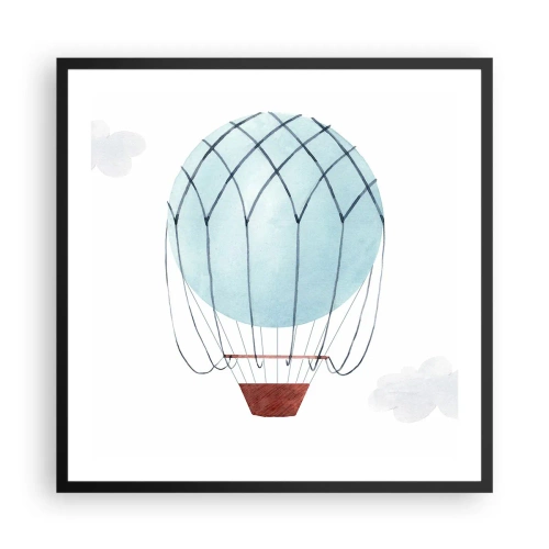 Affiche dans un cadre noir - Poster - Entièrement dans les nuages - 60x60 cm