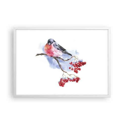 Affiche dans un cadre blanc - Poster - L'hiver en couleurs - 70x50 cm