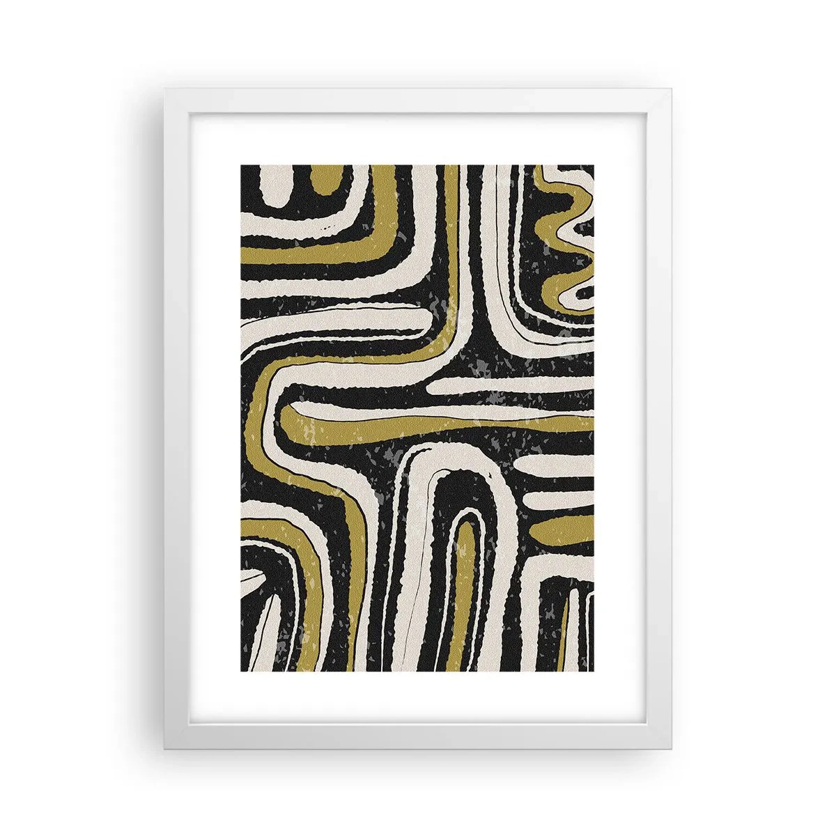 Affiche dans un cadre blanc - Poster - Composition : routes et ruelles - 30x40 cm